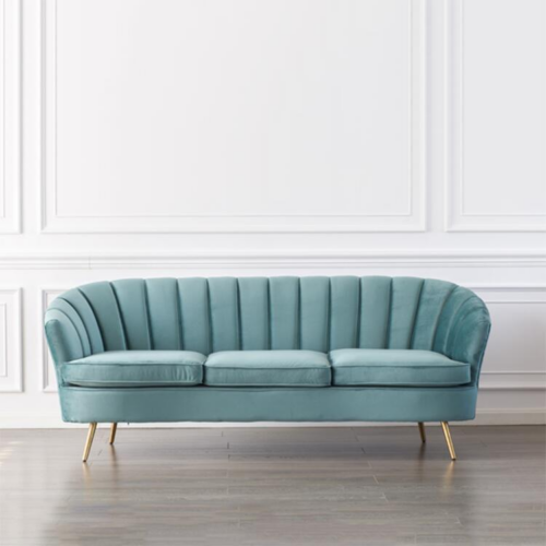 Fabric Sofa Set 1‑2‑3 Seater Gold Metal Leg - Living room furniture - QONKA HOME