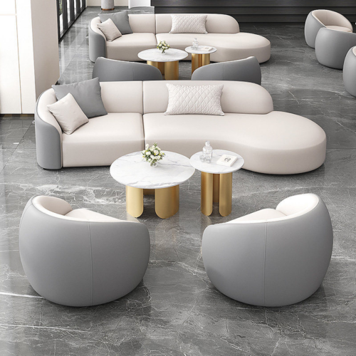 Curved Arm Accent Chair - Living room furniture - QONKA HOME