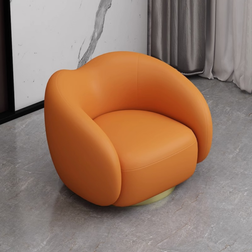 Curved Arm Accent Chair - Living room furniture - QONKA HOME