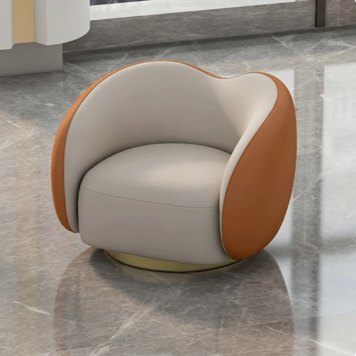 Curved Arm Accent Chair - Living room furniture - QONKA HOME