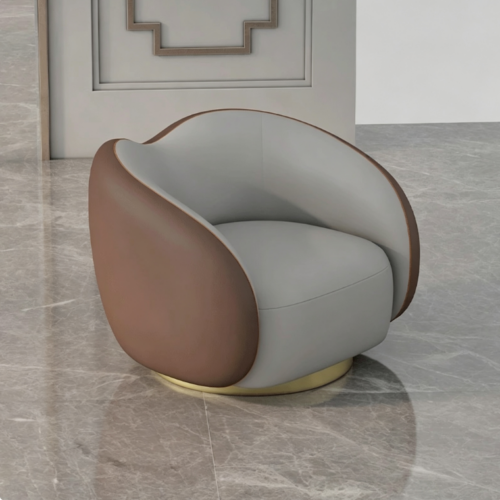 Curved Arm Accent Chair - Living room furniture - QONKA HOME