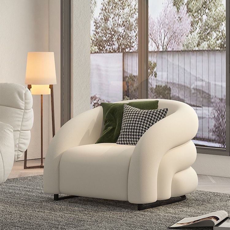 Curved Designer Accent Chair Custom Fabric & Color - Living room furniture - QONKA HOME