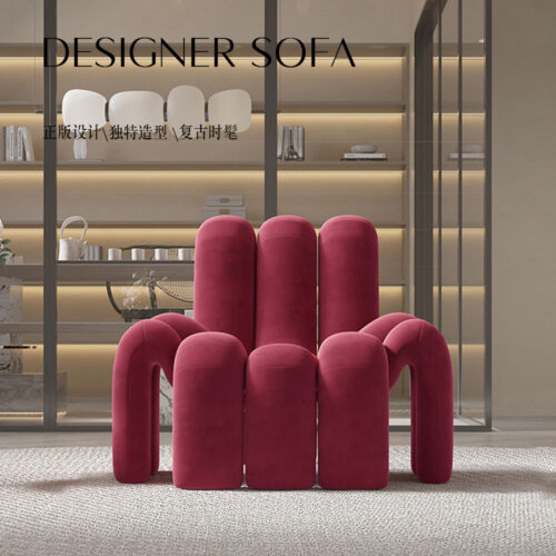 Modern Minimalist Velvet Sofa Chair - Living room furniture - QONKA HOME