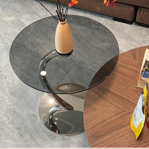 Mid-Century Walnut Coffee Table Set with Glass Side Table - Coffee table - QONKA HOME