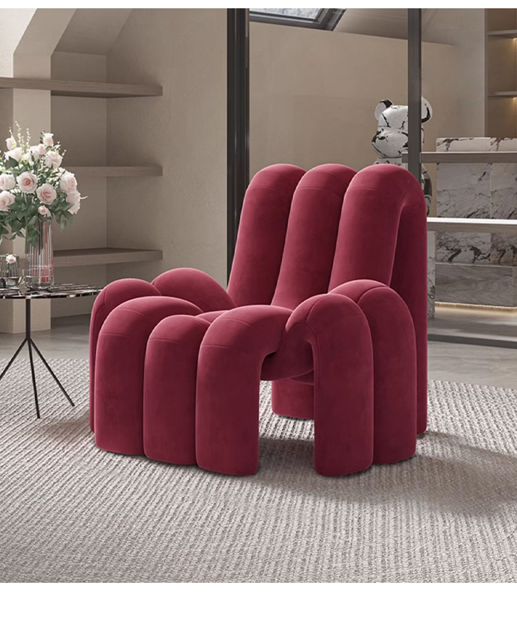 Modern Minimalist Velvet Sofa Chair - Living room furniture - QONKA HOME