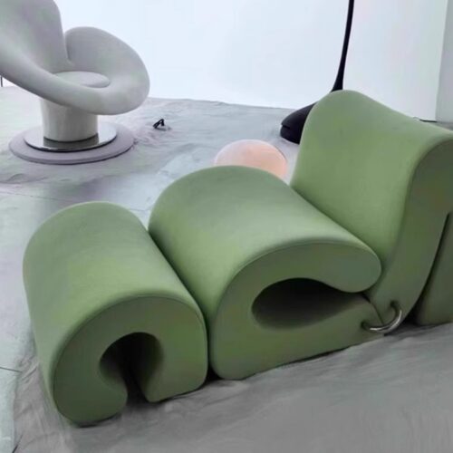 Italian Minimalist Ripple-Pattern Sofa, Light Luxury Curved Sofa - Living room furniture - QONKA HOME