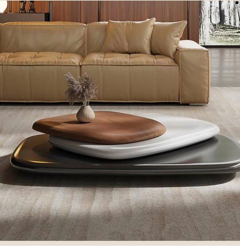 Modern Rotating & Folding Wooden Coffee Table - Coffee table - QONKA HOME