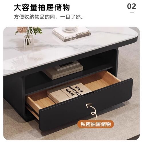 Two-tone Wood Top Storage Coffee Table With Drawer - Coffee table - QONKA HOME