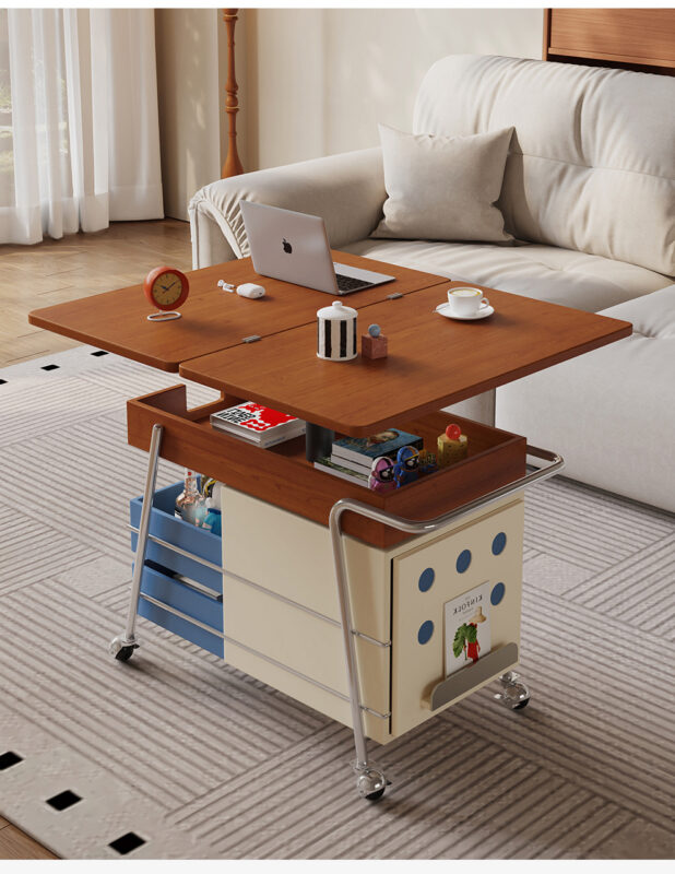 Multifunctional Lift Mobile Folding Coffee Table - Coffee table - QONKA HOME