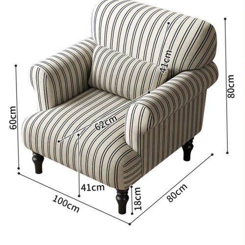 Vintage-Style Single Armchair - Living room furniture - QONKA HOME