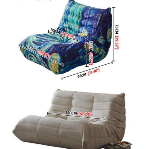 Van Gogh Starry Night Bean Bag Chair – Artistic Lazy Floor Sofa - Sofa - QONKA HOME