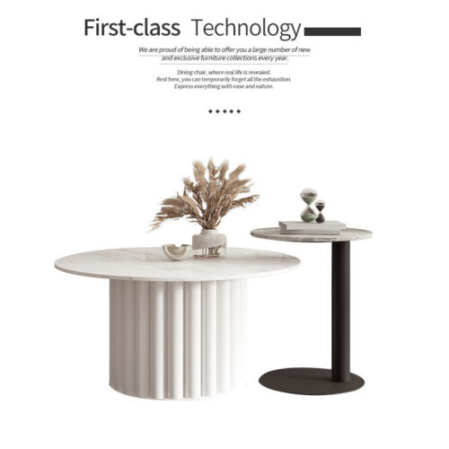 Minimalist Sintered stone coffee table set - Coffee table - QONKA HOME