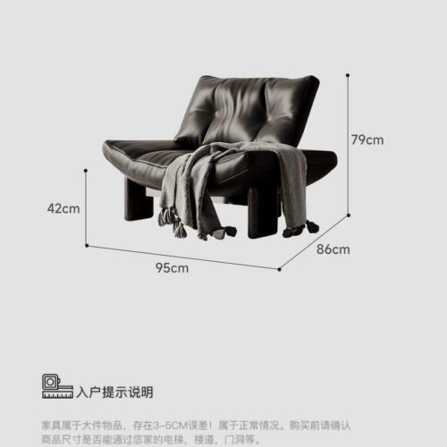 Italian-Style Light Luxury Eco-Leather Single-Seater Sofa - Living room furniture - QONKA HOME