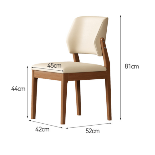 Elegant Solid Wood Dining Chair Padded Ergonomic Side Chair for Home & Restaurant - Solid wood dining chair - QONKA HOME