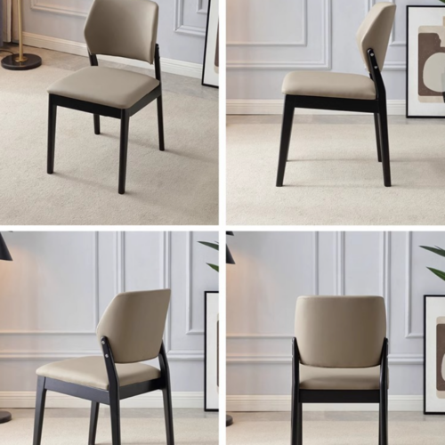 Elegant Solid Wood Dining Chair Padded Ergonomic Side Chair for Home & Restaurant - Solid wood dining chair - QONKA HOME