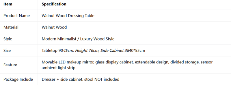 Walnut Wood Dressing Table