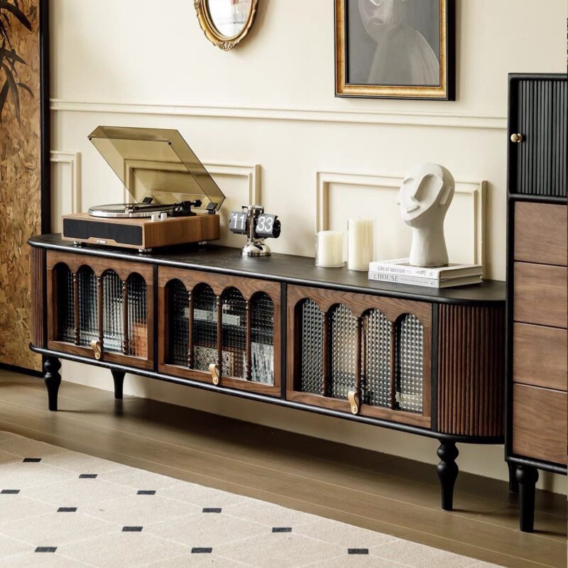 Walnut Solid Wood TV Stand - Living room furniture - QONKA HOME