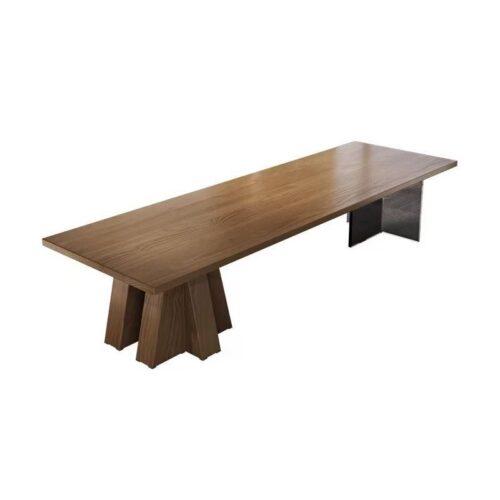Solid Pine Wood Tea Dining Table, Transparent Acrylic Support, Japanese‑Style Multi‑Function Desk - Dining table - QON...