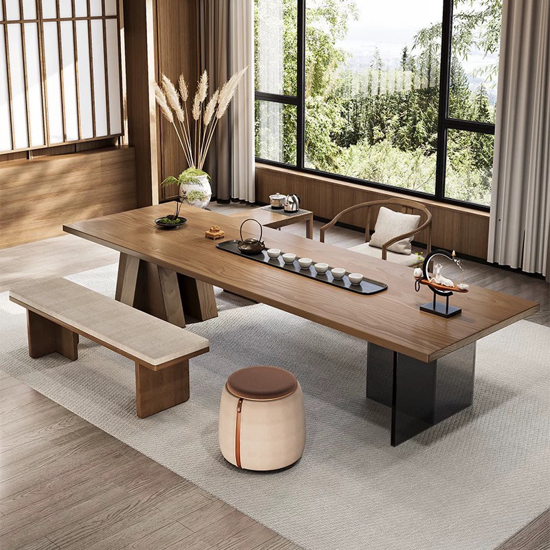 Oval Sintered Stone Dining Table With Solid Wood Legs Mid Century Home Dinner Table