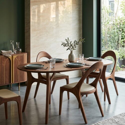 Designer Hollow Dining Chair, Premium Walnut / Ash Solid Wood Leisure Chair For Dining Room & Cafe - Solid wood dinin...
