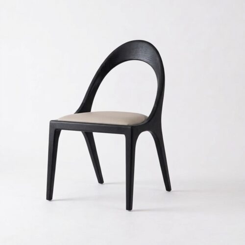 Designer Hollow Dining Chair, Premium Walnut / Ash Solid Wood Leisure Chair For Dining Room & Cafe - Solid wood dinin...