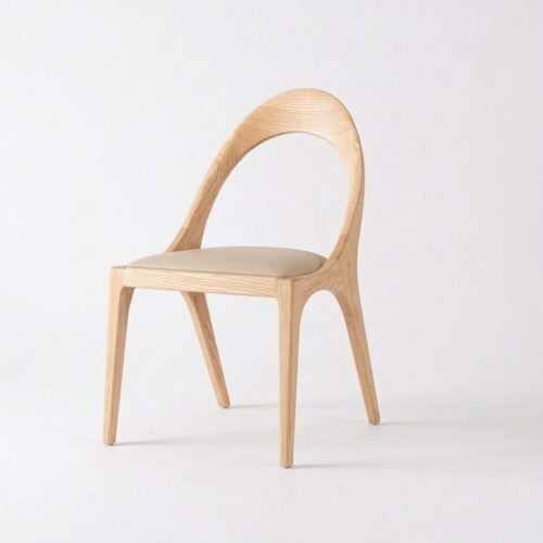 Designer Hollow Dining Chair, Premium Walnut / Ash Solid Wood Leisure Chair For Dining Room & Cafe - Solid wood dinin...