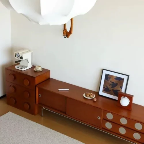 Retro Wood TV Cabinet - Living room furniture - QONKA HOME