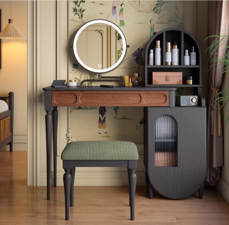 Retro Extendable Dressing Table - Bedroom furniture - QONKA HOME