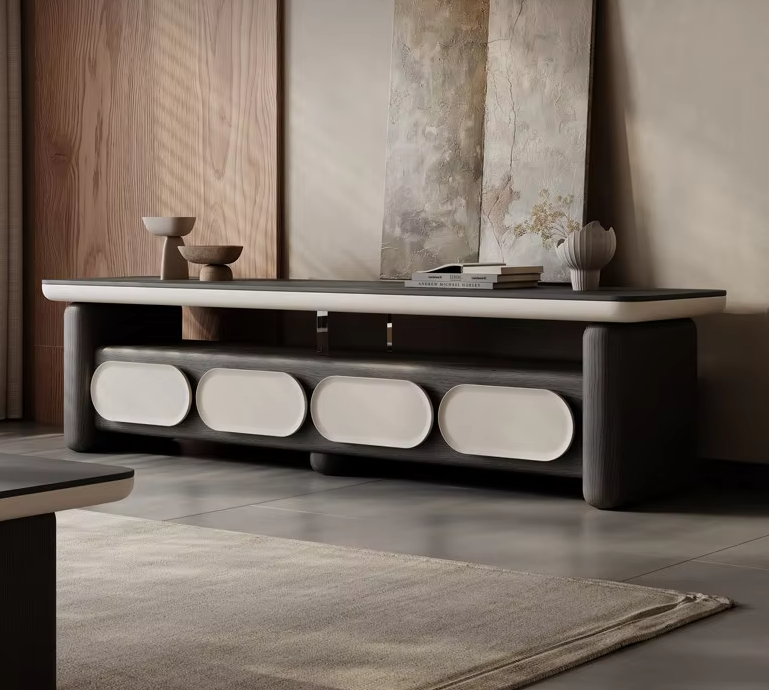 QONKA Modern Two-tone Low Profile TV Cabinet product photo
