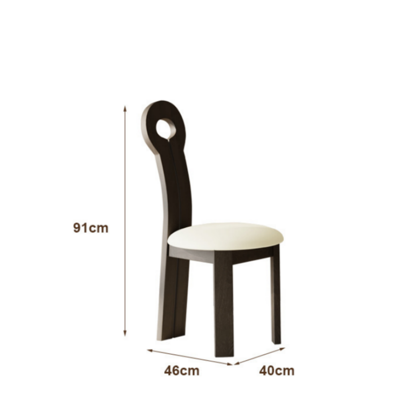 Modern Artistic Hollow‑Back Solid Wood Dining Chair Upholstered Cushion Wooden Chair
