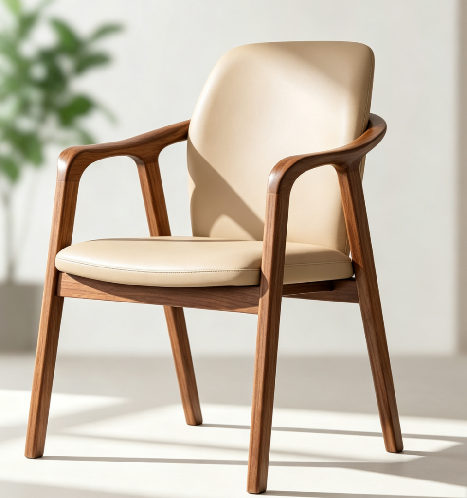 Modern Solid Wood Arm Dining Chair,  Upholstered Armrest Chair With  Fabric/Leather Cushion For Dining Room Hotel - Solid ...