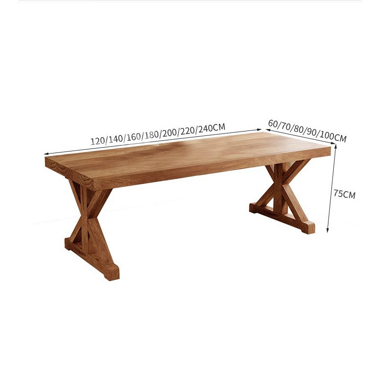 Solid Pine Wood Rectangular Dining Table, Rustic Farmhouse Style Dining Table for Home Dining Room