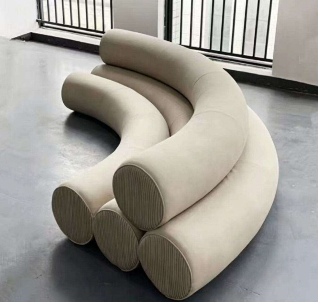 Nordic Minimalist Style, Cylindrical Sectional Sofas, Curved Sofa - Living room furniture - QONKA HOME