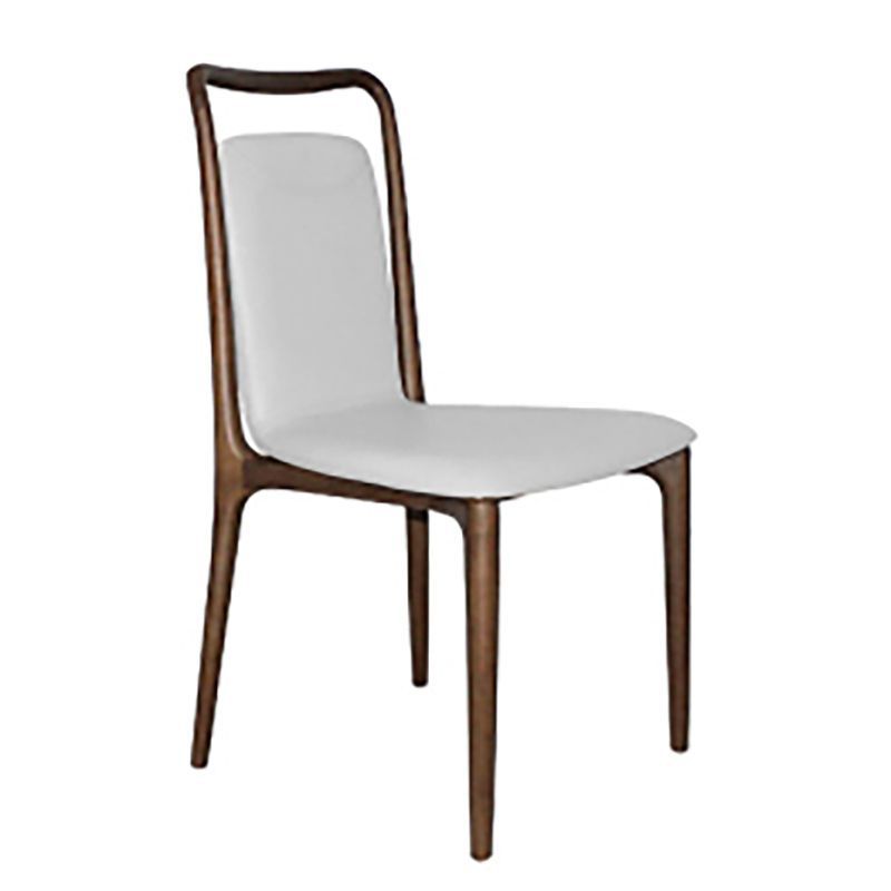 Mid Century Ash Wood Arm Dining Chair,  Leather Upholstered Seat & Backrest
