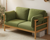 Rustic-Style Cotton-Linen Solid Wood Upholstered Sofa - Living room furniture - QONKA HOME