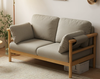 Rustic-Style Cotton-Linen Solid Wood Upholstered Sofa - Living room furniture - QONKA HOME