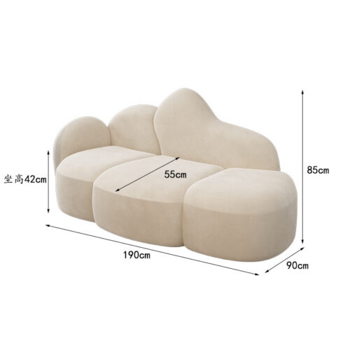 Creative Nordic-Style Plush Cloud Sofa, Mountain-Shaped Upholstered Sofa - Living room furniture - QONKA HOME