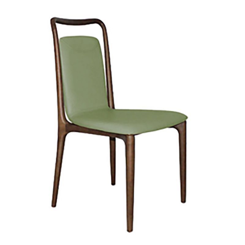 Mid Century Ash Wood Arm Dining Chair,  Leather Upholstered Seat & Backrest