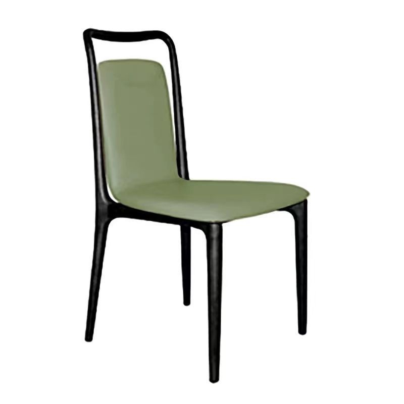 Mid Century Ash Wood Arm Dining Chair,  Leather Upholstered Seat & Backrest