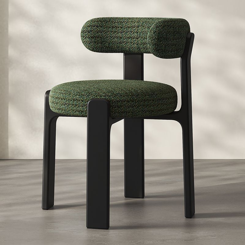 Nordic Hug‑Style Solid Wood Dining Chair Wraparound Back Upholstered Side Chair Optional Chenille Fabric Or PU Leather