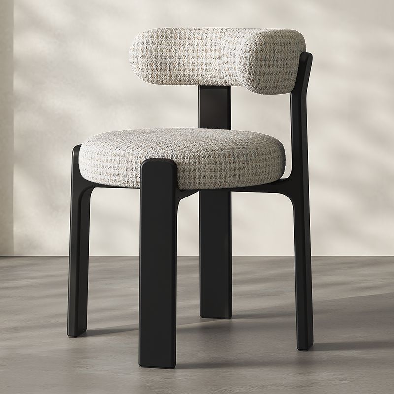 Nordic Hug‑Style Solid Wood Dining Chair Wraparound Back Upholstered Side Chair Optional Chenille Fabric Or PU Leather