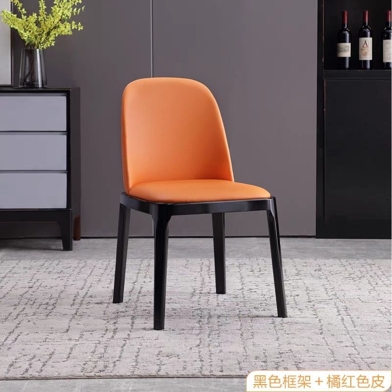 Nordic Style Solid Wood Dining Chair PU Leather Upholstered Armless Side Chair Ergonomic High Back Dinner Chair