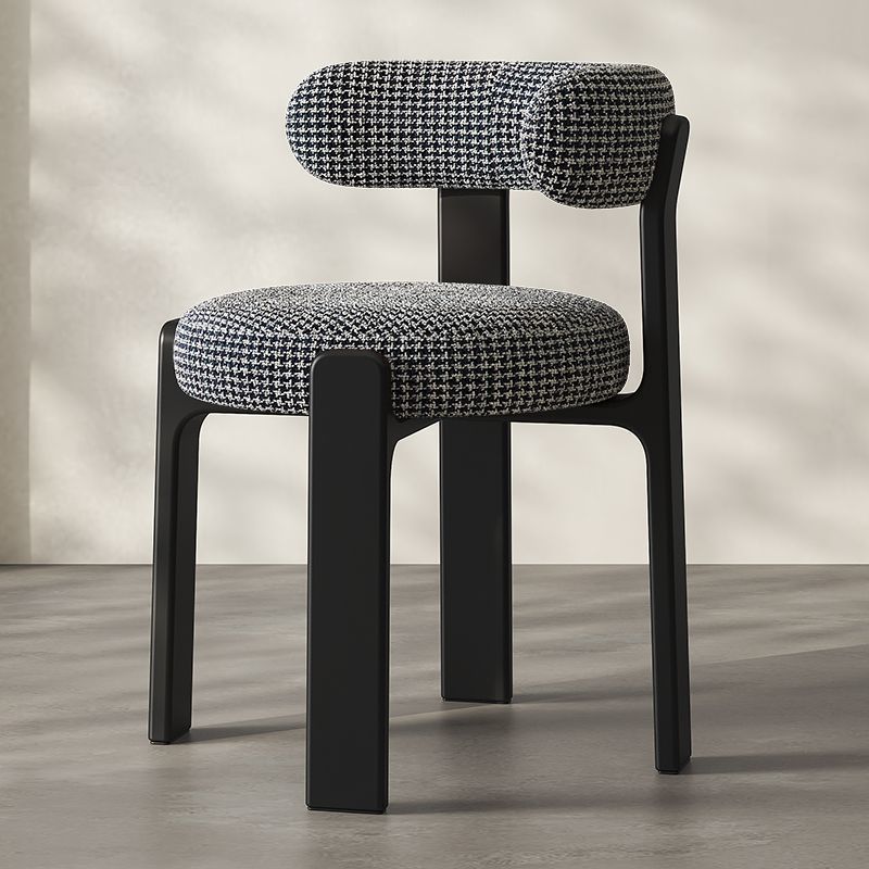Nordic Hug‑Style Solid Wood Dining Chair Wraparound Back Upholstered Side Chair Optional Chenille Fabric Or PU Leather