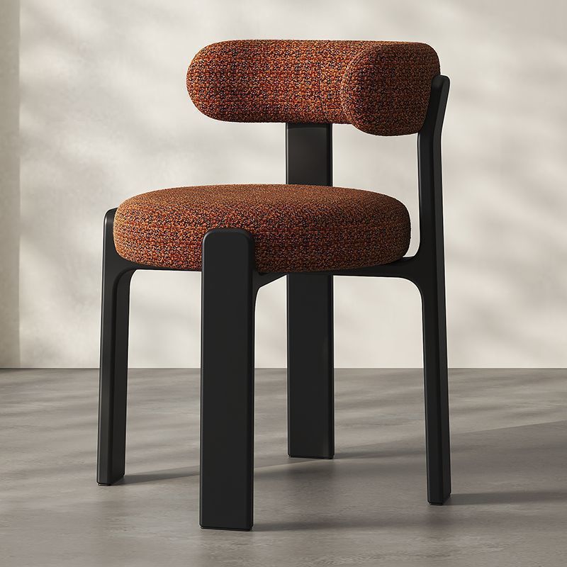 Nordic Hug‑Style Solid Wood Dining Chair Wraparound Back Upholstered Side Chair Optional Chenille Fabric Or PU Leather