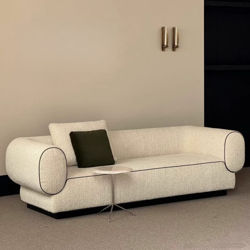 QONKA Nordic Minimalist rice-white Chenille Sofa main product image 1