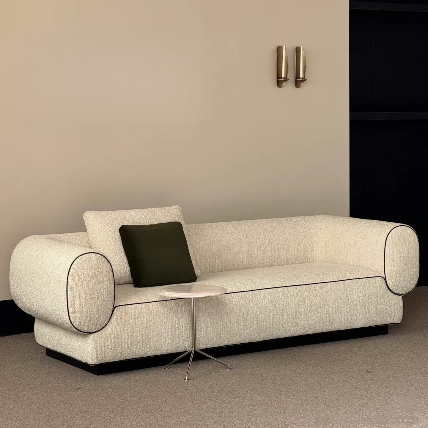 QONKA Nordic Minimalist rice-white Chenille Sofa main product image 1