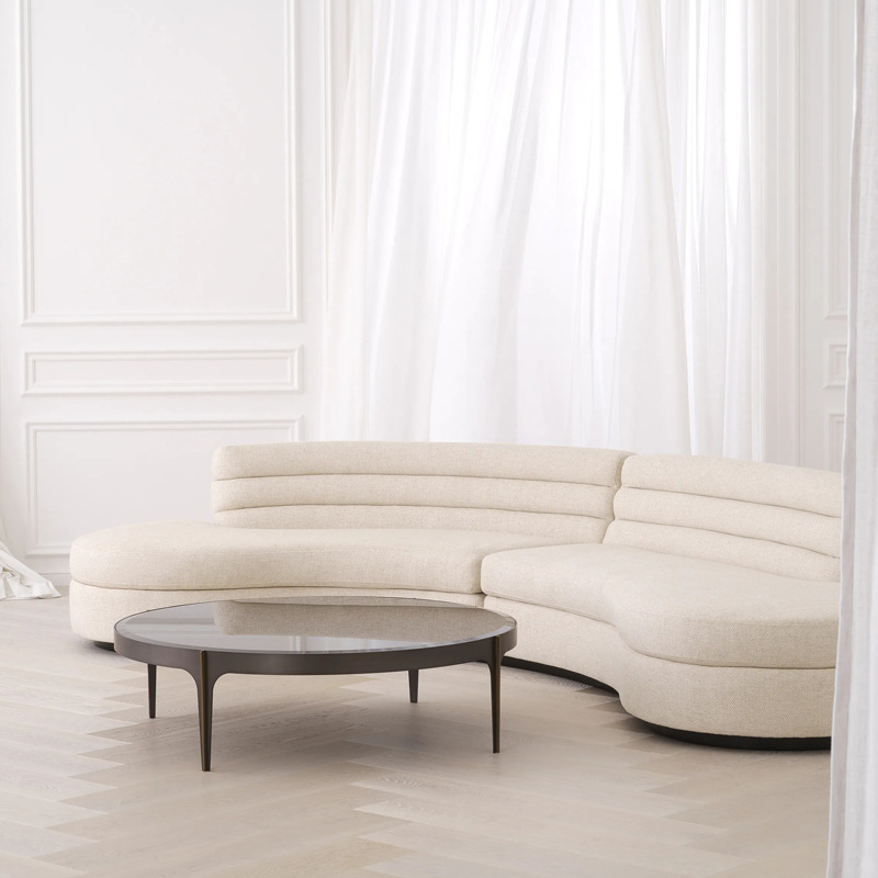 QONKA Nordic Minimalist Cream-Colored Sofa, Italian Minimalist Luxury Curved Sofa main product image 1