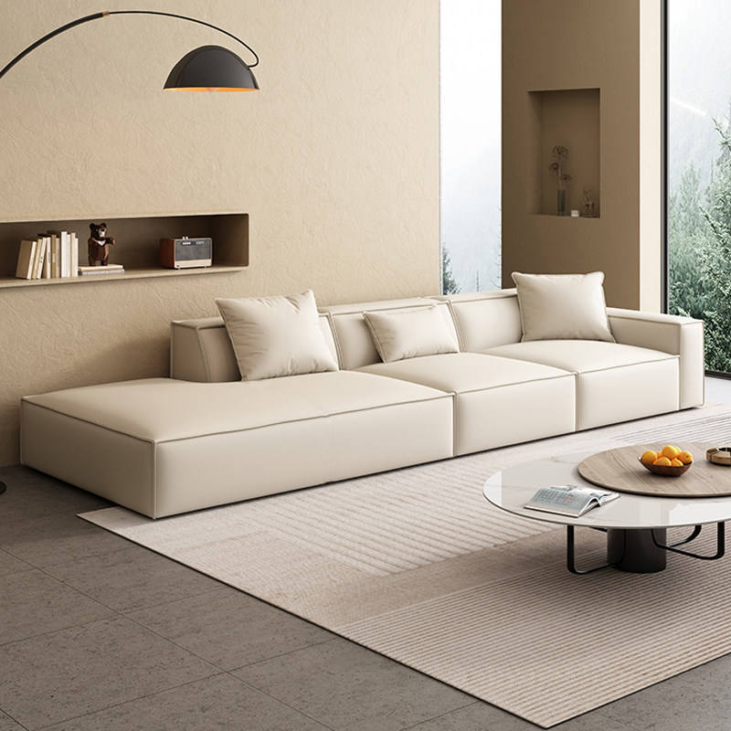 Italian-style, Light-luxury, Minimalist Modern Sofa with Straight-line Cushions - Living room furniture - QONKA HOME