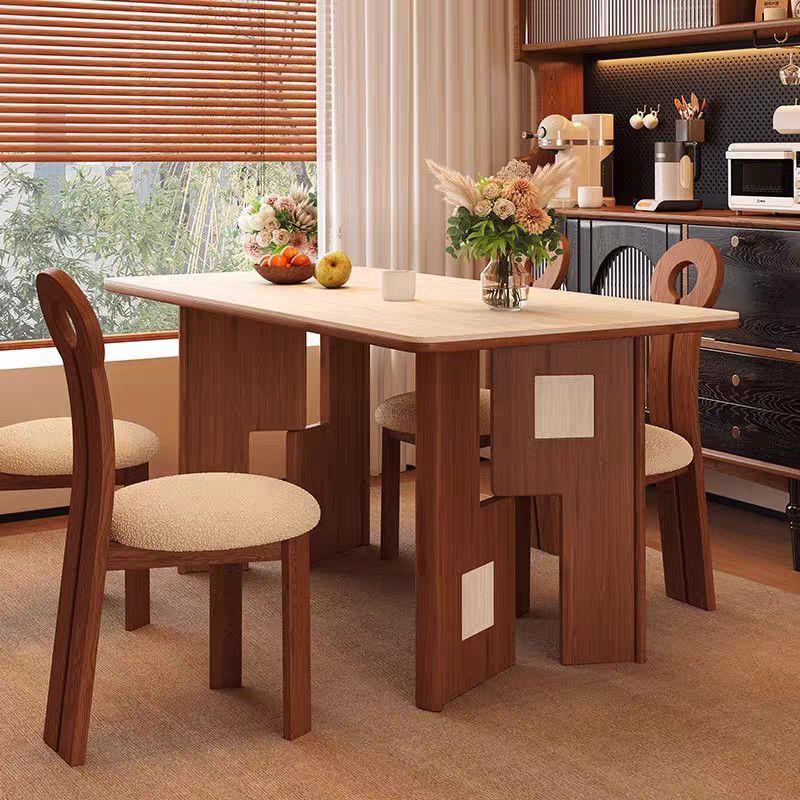 Oval Solid Wood Dining Table, Sculptural Art‑Shaped Legs Table in Pine / Ash Wood for Dining Room
