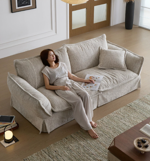 French Vintage Sofa, Vintage-Style Down-Filled Upholstered Sofa - Living room furniture - QONKA HOME
